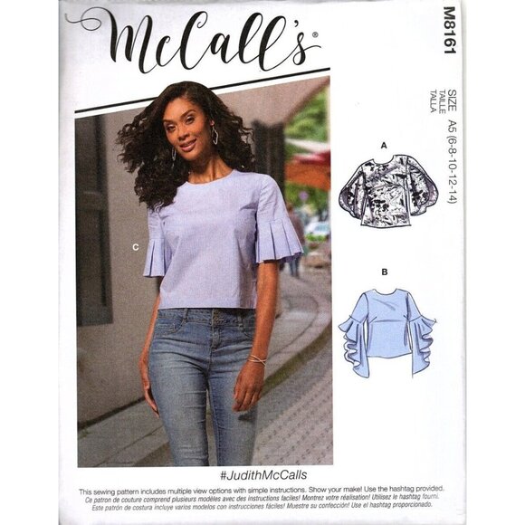 McCall's M8161 Misses 6 to 14 Tops With Sleeve Variations Sewing Pattern New - Picture 1 of 2